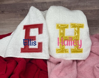 Kids Hooded Towel, Personalized Towel, Hooded Towel with Name, Custom Hooded Towel, Pool Towel, Kids Towel, Beach Towel, Monogram Name Towel