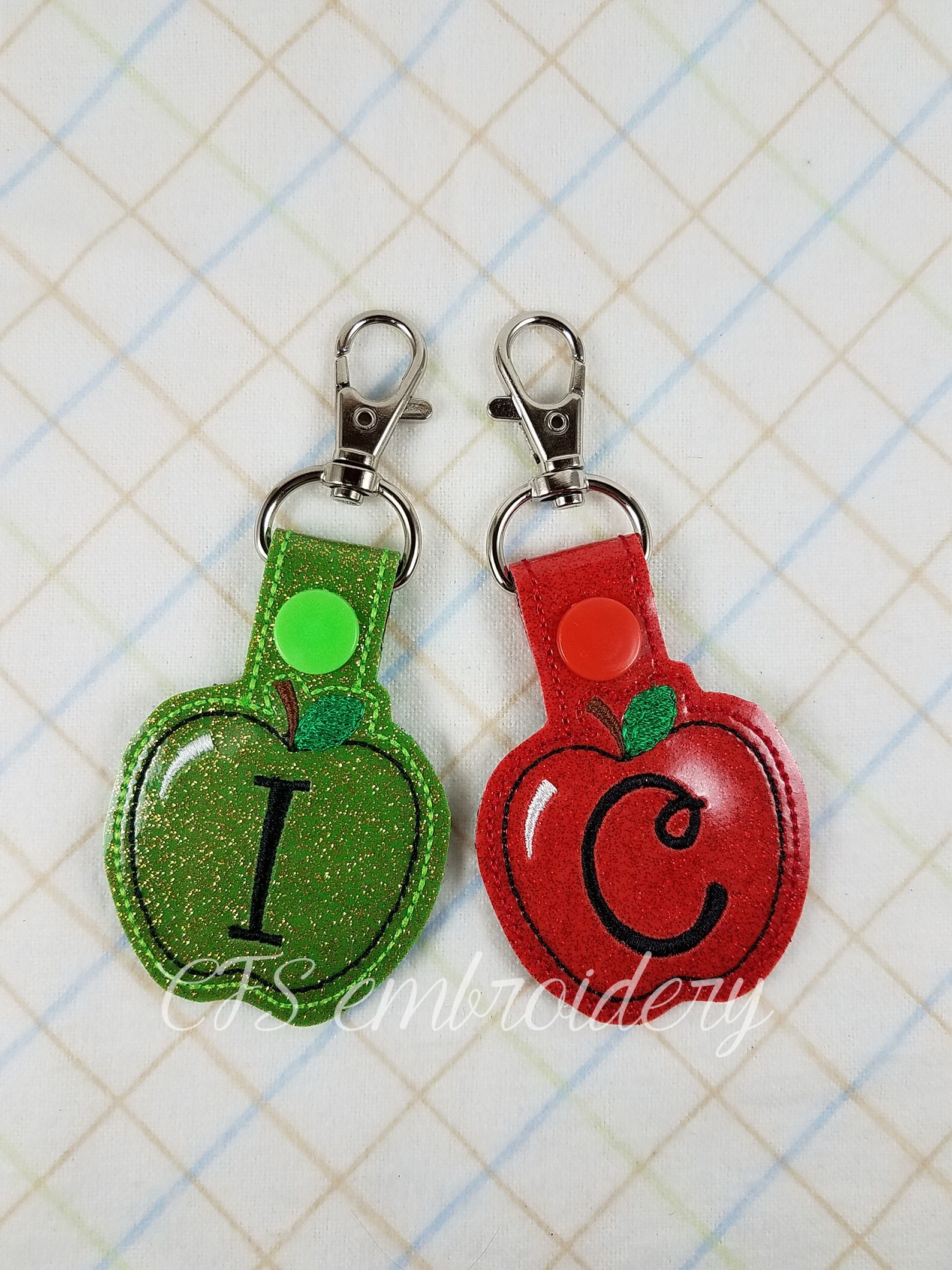 Apple Key Chain Personalized Key Chain Custom Key Chain Etsy