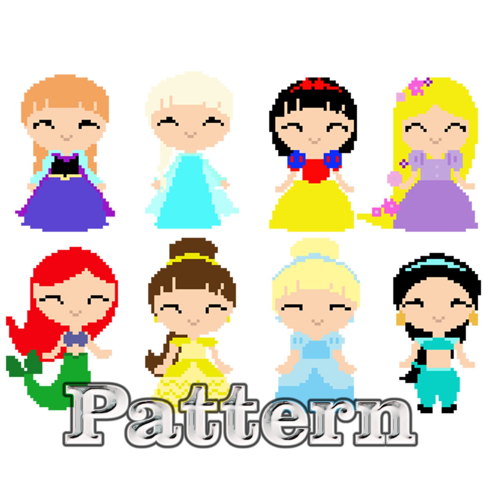 Cute Disney Princess Cross Stitch Patterns Etsy