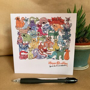 Lustige Geburtstagskarte mit Füchsen - Humorvolle Geburtstags- oder Abschlussfeier Grußkarte - Karten für Freunde mit lustigem Spruch 'Hello Foxy ..'