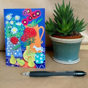 Elegante Fine Art-wenskaart - Stilleven met fruit en bloemen - Klassieke wenskaart voor bruiloften, jubilea of verjaardagen