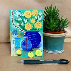 Elegante Fine Art-wenskaart - Stilleven met fruit en bloemen - Klassieke wenskaart voor bruiloften, jubilea of verjaardagen