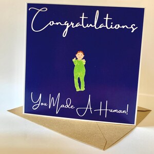 "Geburtstagskarte mit Spruch ""Cgratulations You Made a Human!""