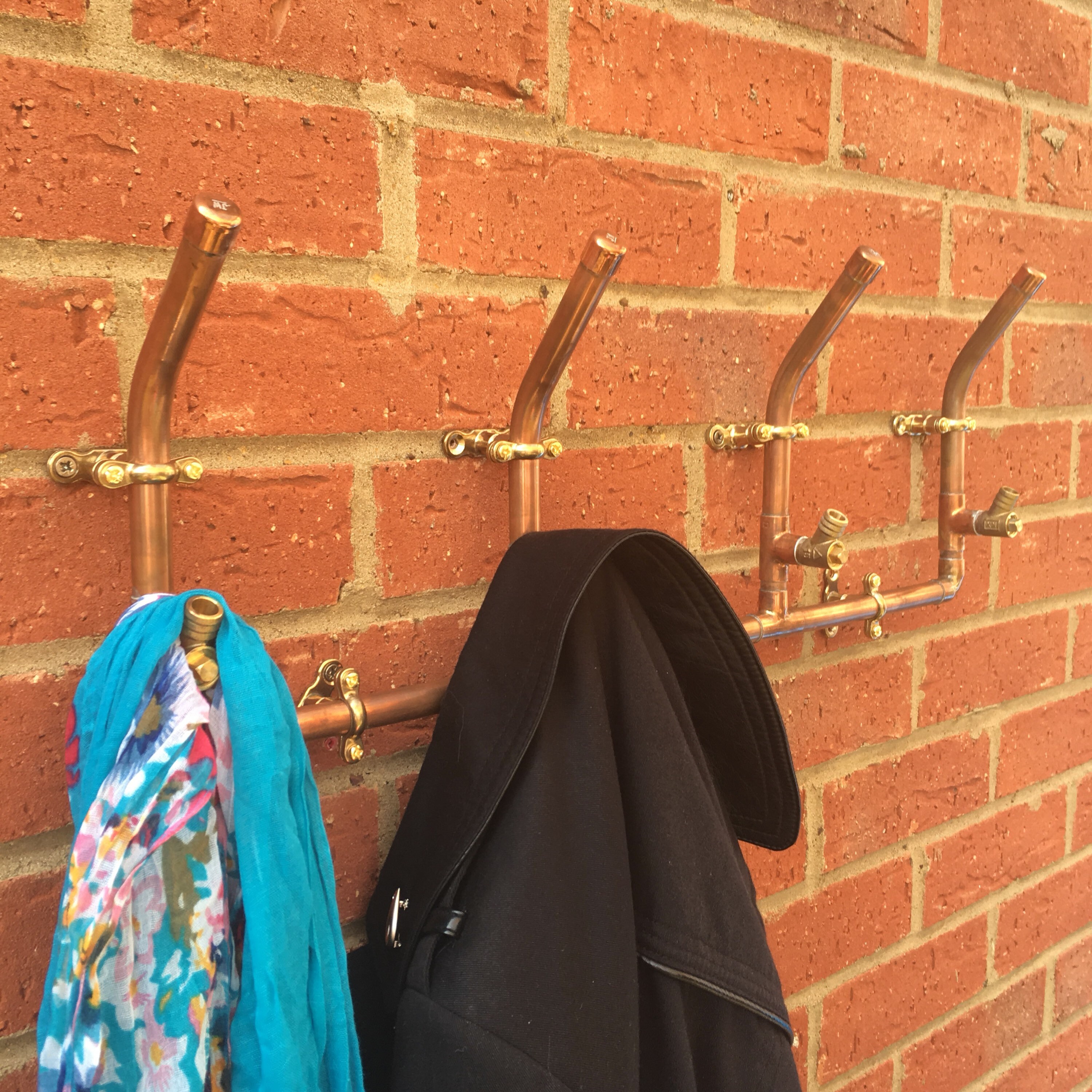 Copper coat rack 4 hooks wall hooks coat hook set copper Etsy