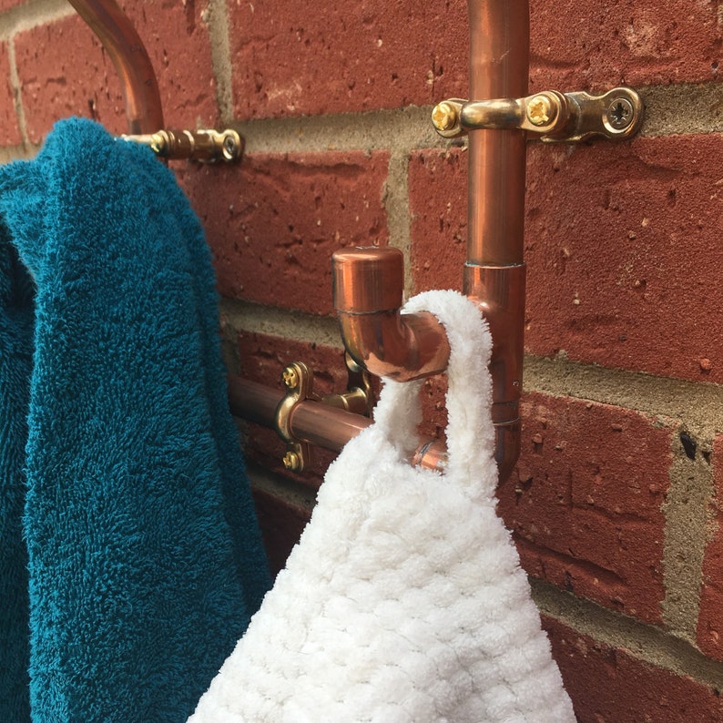 Copper coat rack 2 hooks wall hooks coat hook set copper Etsy