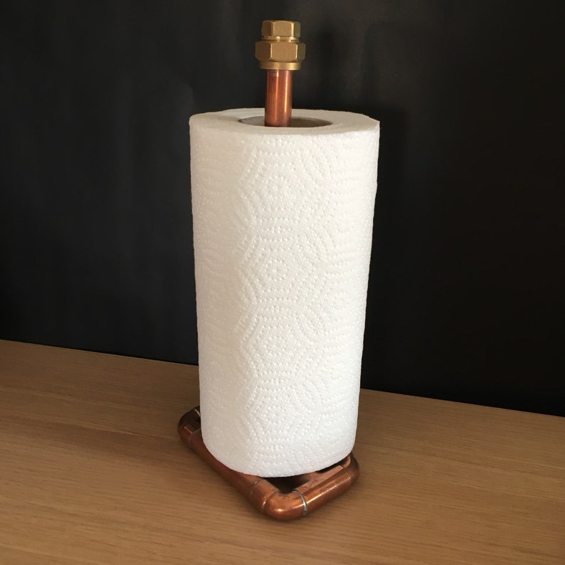 Copper kitchen roll holder free standing copper pipe rustic Etsy