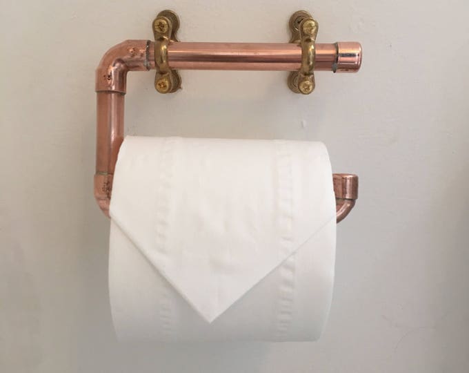 Copper Toilet Roll Holder, Copper Pipe, Industrial Bathroom, Rustic Etsy UK