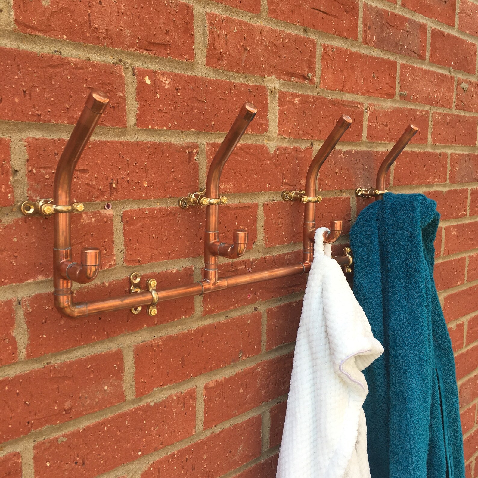 Copper coat rack 4 hooks wall hooks coat hook set copper Etsy