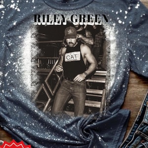 Riley Green Concert Shirt: Hoochie Daddy Bleach Tee, Plus Size