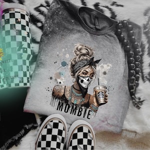 Mombie Bleached T-Shirt: Goth Mom Tee, Plus Size