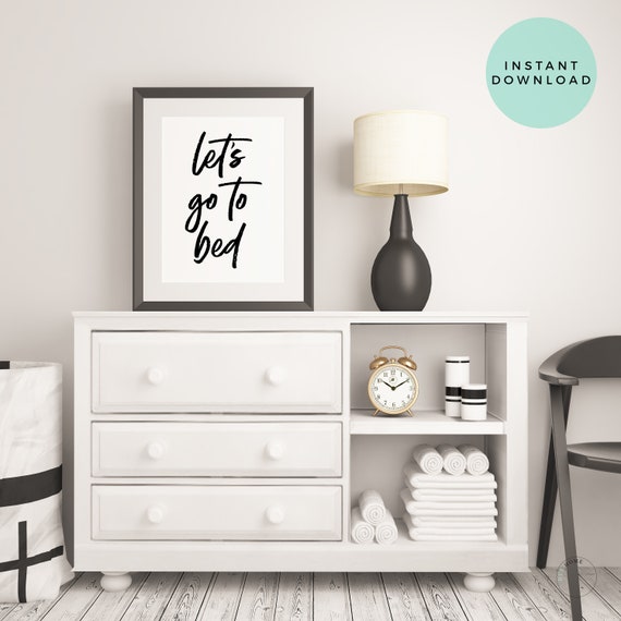 Let S Go To Bed Bedroom Wall Art Bedroom Poster Go To Bed Above Bed Art Master Bedroom Print Large Wall Art Bedroom Decor Dorm Art