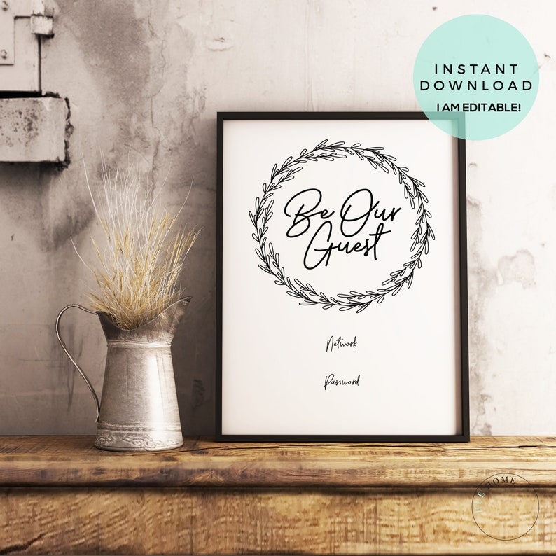 Wifi Password Be Our Guest Wedding Wifi Sign Wifi Etsy