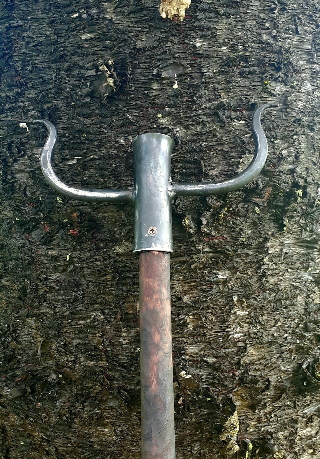 Hand Forged Steel Stang: Candle & Crystal Holder (broom Handle Not ...