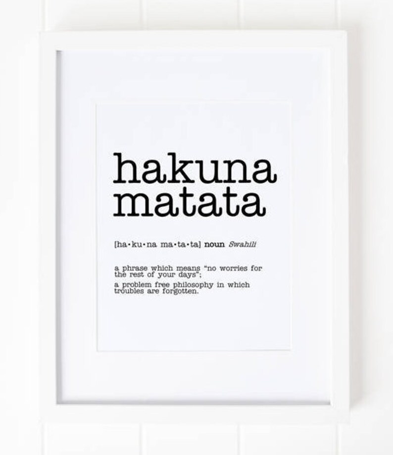 Hakuna Matata Printable Art Inspirational Print Simple | Etsy