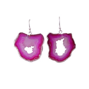 Pink Agate Silver Earrings Earrings, Pink Drop & Dangle Earrings, Silver Plated Jewelry, Wedding Gift, Earrings For Mother 3580
