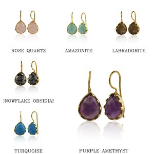 Elegant Natural Purple Amethyst Earrings, Purple Drop & Dangle Earrings, Gold Plated Jewelry, Birthday Gift, Earrings For Love 1865
