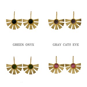 Green Onyx Energy Giving Jewelry Earrings, Green Drop & Dangle Earrings, Gold Plated Jewelry, Wedding Gift, Earrings For Mother 3014