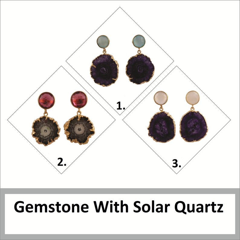 Dangle Drop Earring For Women Girls Best Quality Quartz Earring Jewelry Quartz Stud Jewelry Solar Quartz Gold Plated Jewelry B-4048