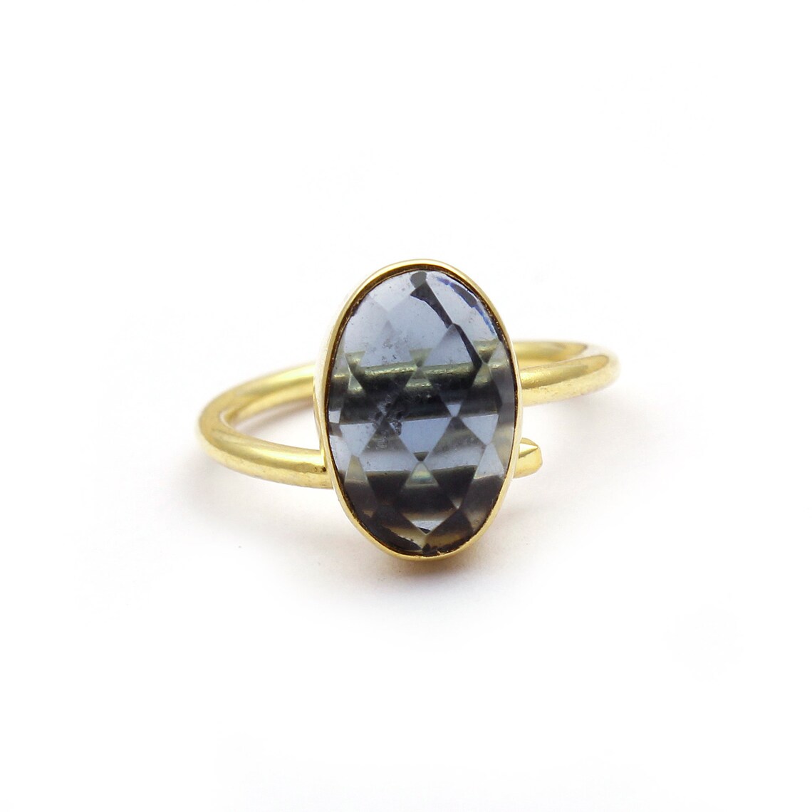 Multi Gemstone Ring 8X12 MM Oval Shape Gemstone Ring Gold Etsy