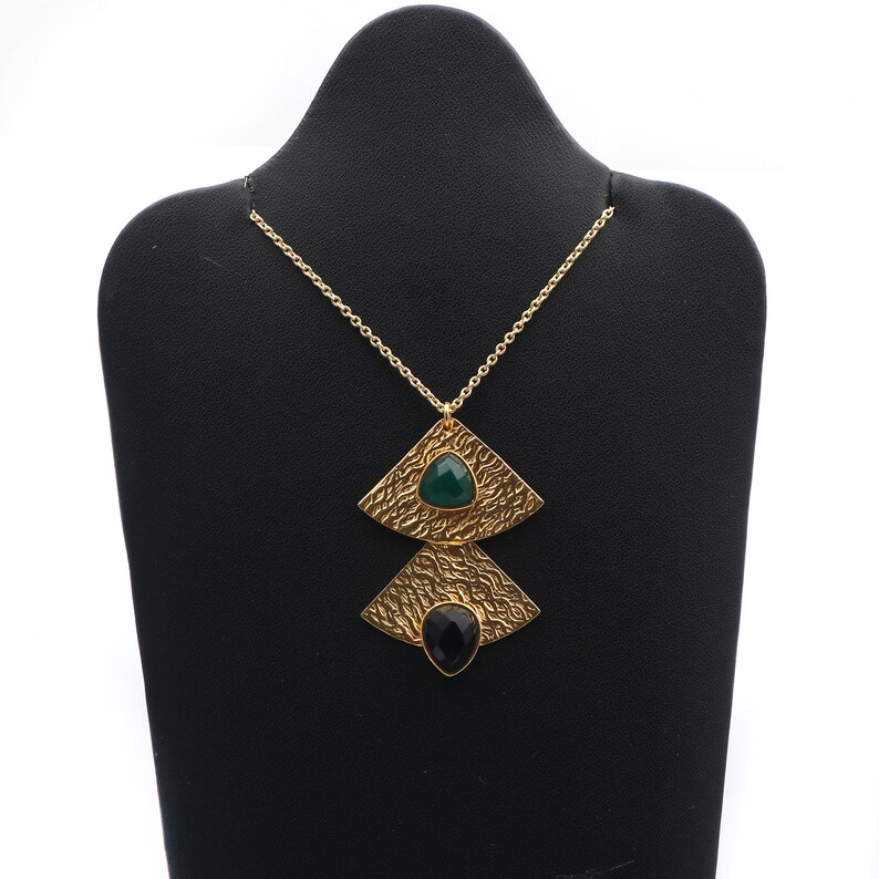 Mohave Turquoise Green Onyx Lapis Lazuli Stone Necklace - Etsy
