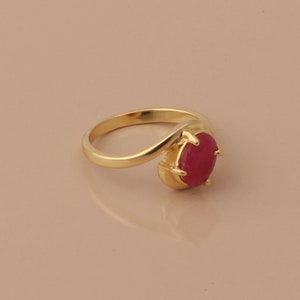 Statement ring, Oval Ruby Ring, Handmade Ring Gift