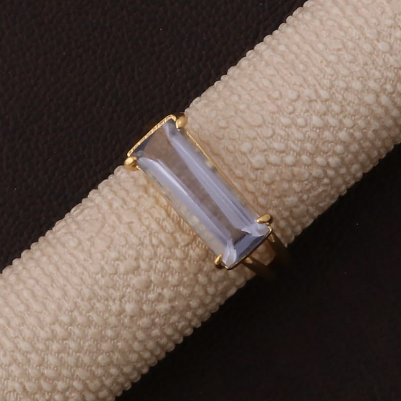 Topaz Rings Quartz Gemstone Rings, Jewelry Double Layer Gold Plated ...