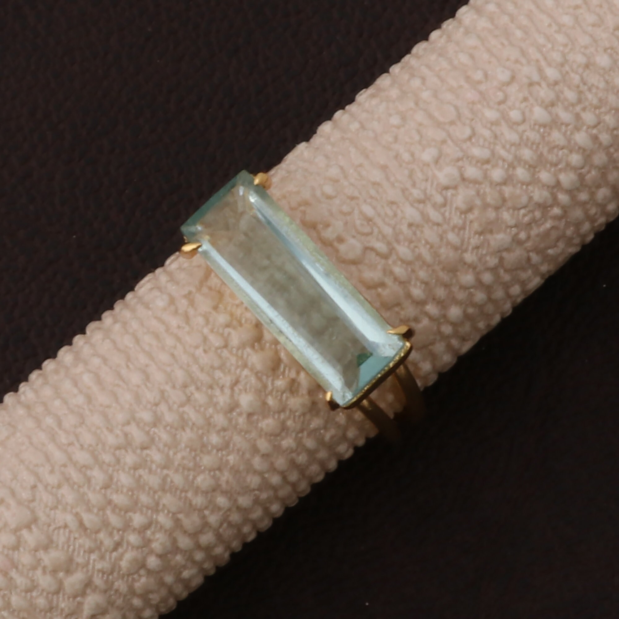 Topaz Rings Quartz Gemstone Rings, Jewelry Double Layer Gold Plated ...