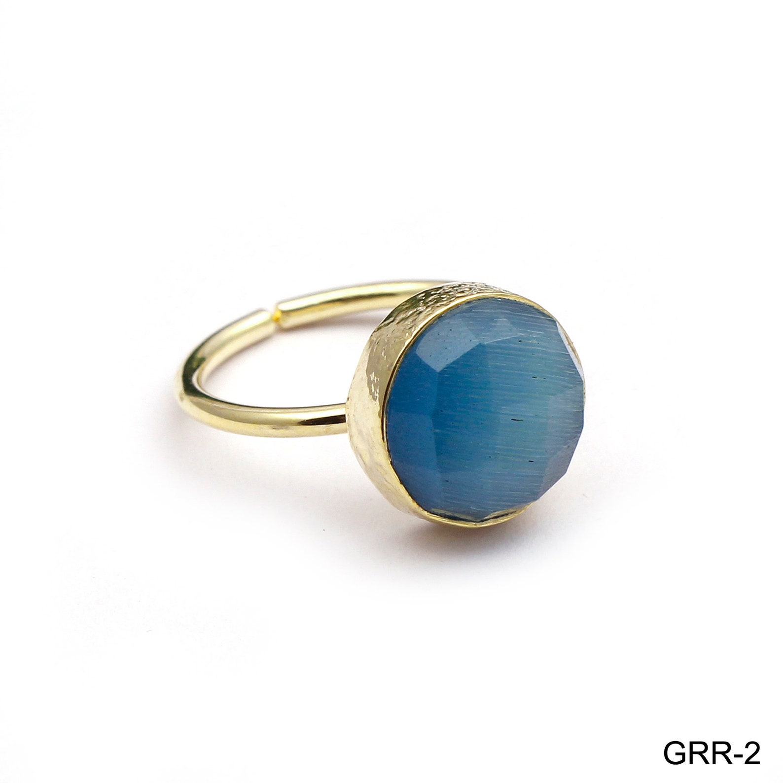 Blue Cat's Eye Gemstone Designer Gemstone Rings Etsy
