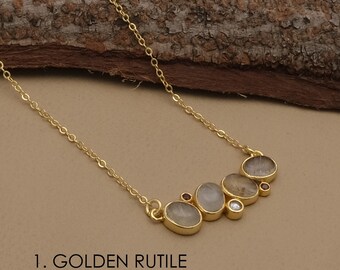 アマゾナイト宝石ネックレスジュエリー、ルチル宝石ジュエリー誕生石