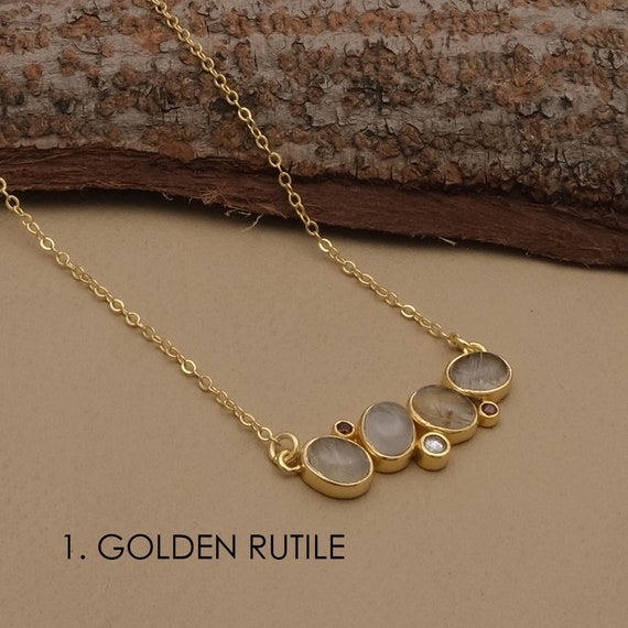 アマゾナイト宝石ネックレスジュエリー、ルチル宝石ジュエリー誕生石