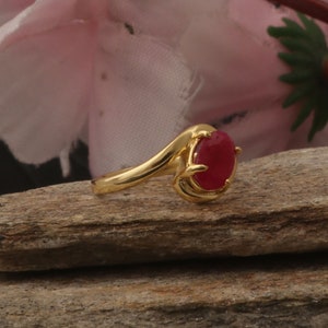 Mother Day Gift Ring, Genuine Ruby Stone, Handcrafted Jewelry