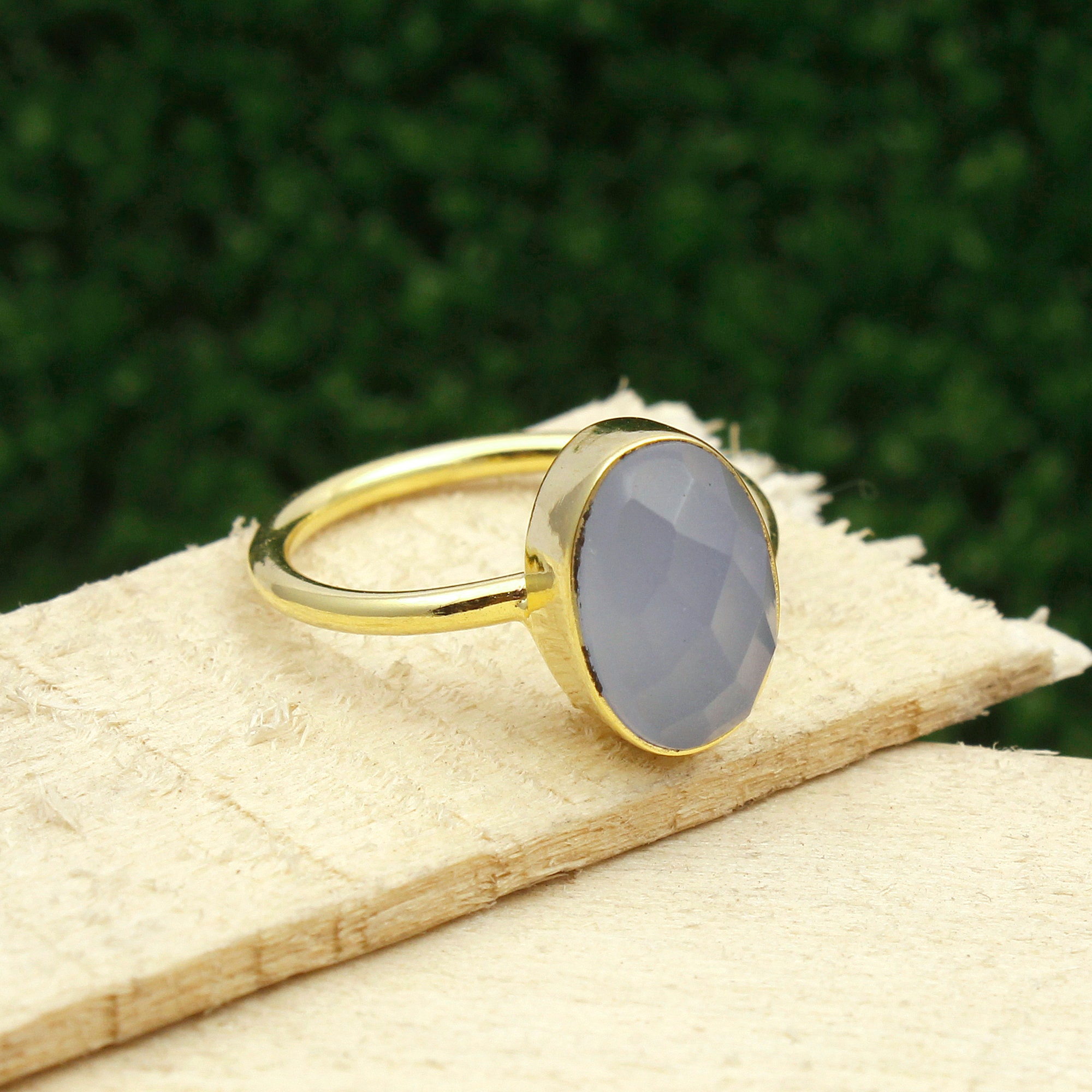 Multi Gemstone Ring 8X12 MM Oval Shape Gemstone Ring Gold Etsy