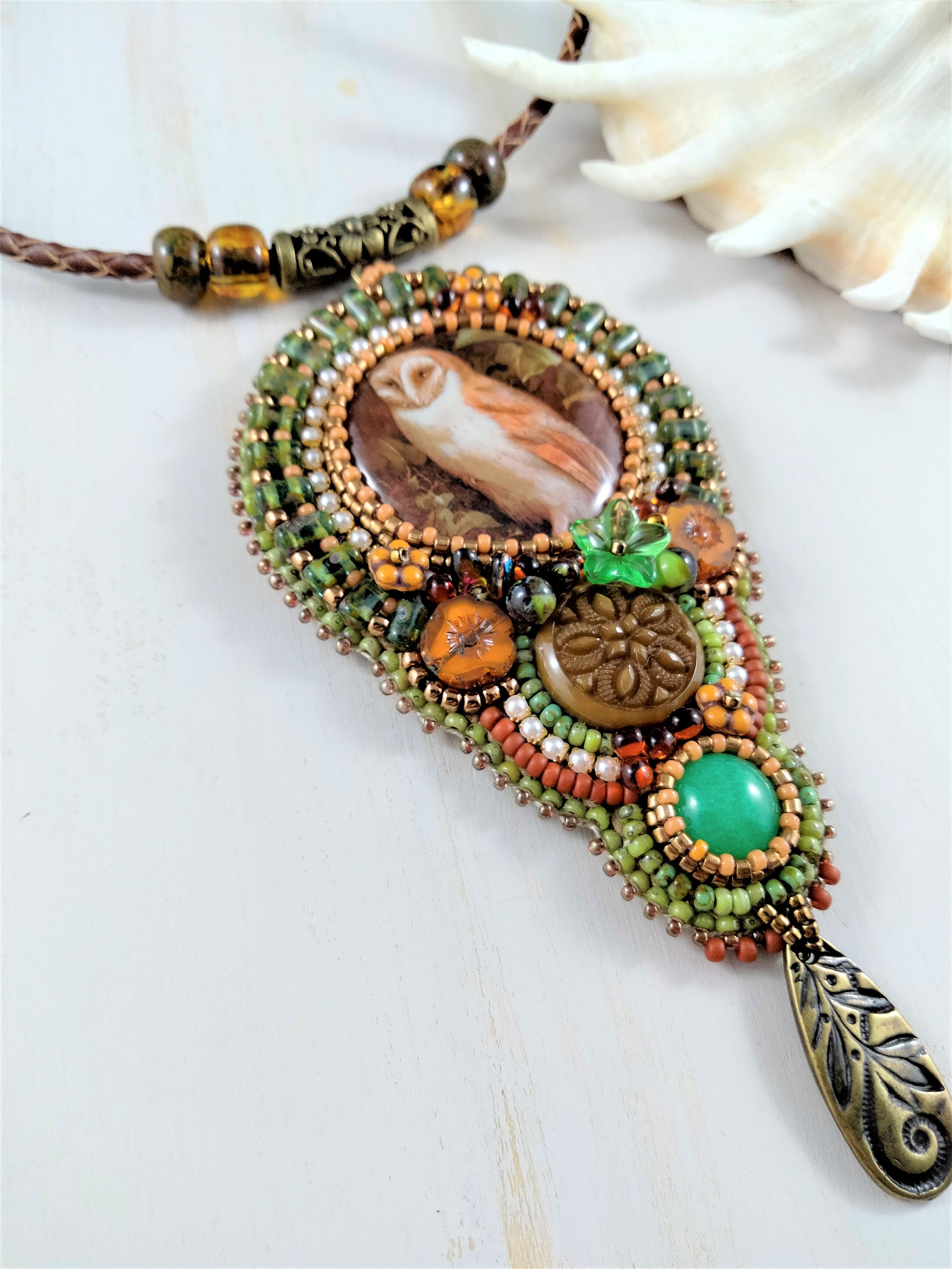 beaded shawl necklace