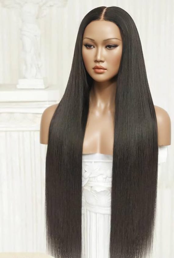 38 Inch Human Hair Wig HD Lace Front Pre Plucked Straight Glueless 38 40 inch Long Glueless 13x4 HD Lace Front Wigs Pre Plucked  main image 4
