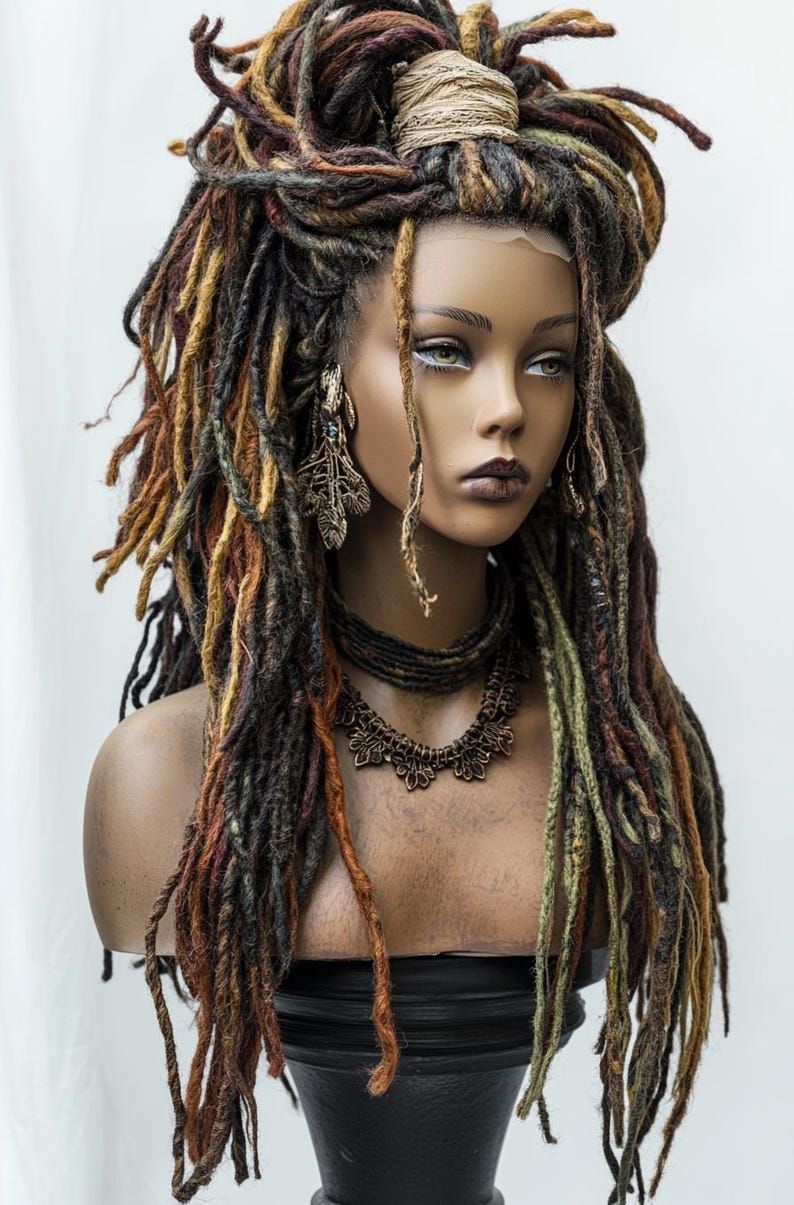 Full Lace HD Dreadlock Wig: Multicolor SE Dreads, Blonde Mix (26 Inches ...