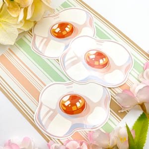 Fried Egg Sticker | Breakfast Foodie Sticker| cute Food stickers | Glossy, Water resistant, Sticker!