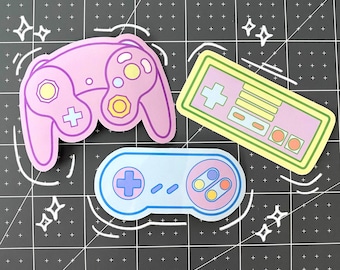 Pastel Game Controller Sticker Set | Handmade Glossy Vinyl
