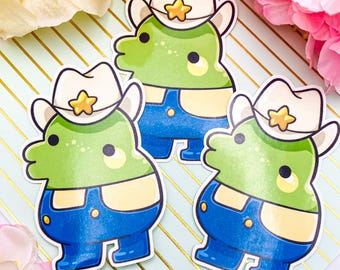 Sticker Cowboy Kuchipatchi | Autocollant Tamagotchi| Sticker brillant et résistant à l'eau !