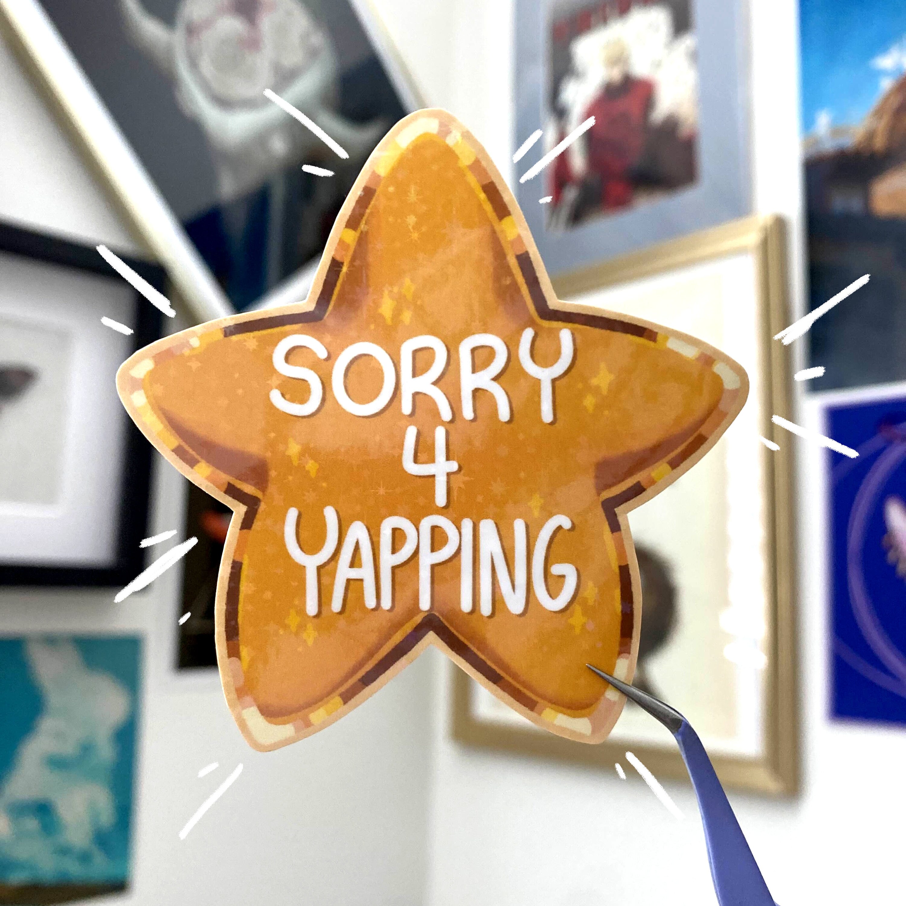Sorry 4 Yapping Sticker | Yapping Star Sticker | | Holographic, Water ...