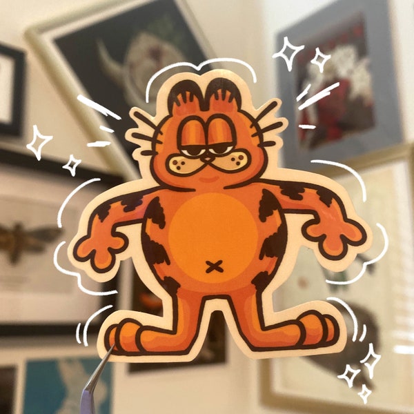 Garf Lasagna Orange Cat sticker | Cool Orange Cat Sticker | Glossy, Water resistant, Sticker!