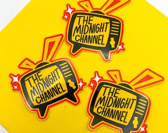 Sticker TV P4 | Sticker chaîne minuit | Jeu vidéo animé | Sticker P4 discret | P4 P5 P3 | Autocollant brillant en vinyle |