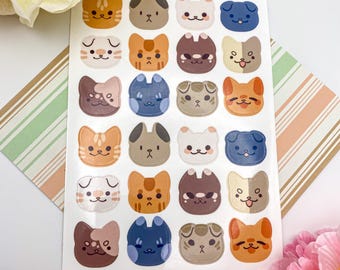 Jolie feuille d'autocollants pour chats ! | Stickers agenda chat | Adorable agenda, carnet de notes, autocollants pour scrapbooking |