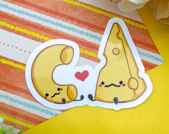 Sticker amitié macaroni au fromage | Nourriture pour les BBF Sticker