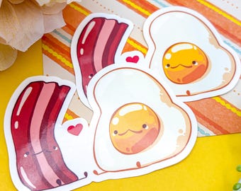 Sticker bacon et oeufs | Amis gourmands, vinyle brillant
