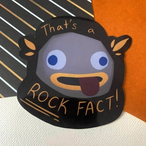 That's a rock fact! OTGW Sticker | Wirt & Greg Stickers | Silly Pet Rock OTWG Sticker | Glossy, Water Resistant Vinyl Sticker