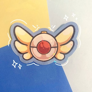 Mystery Dungeon Video Game Sticker | Poke Badge | Holographic Water-resistant, Vinyl Sticker