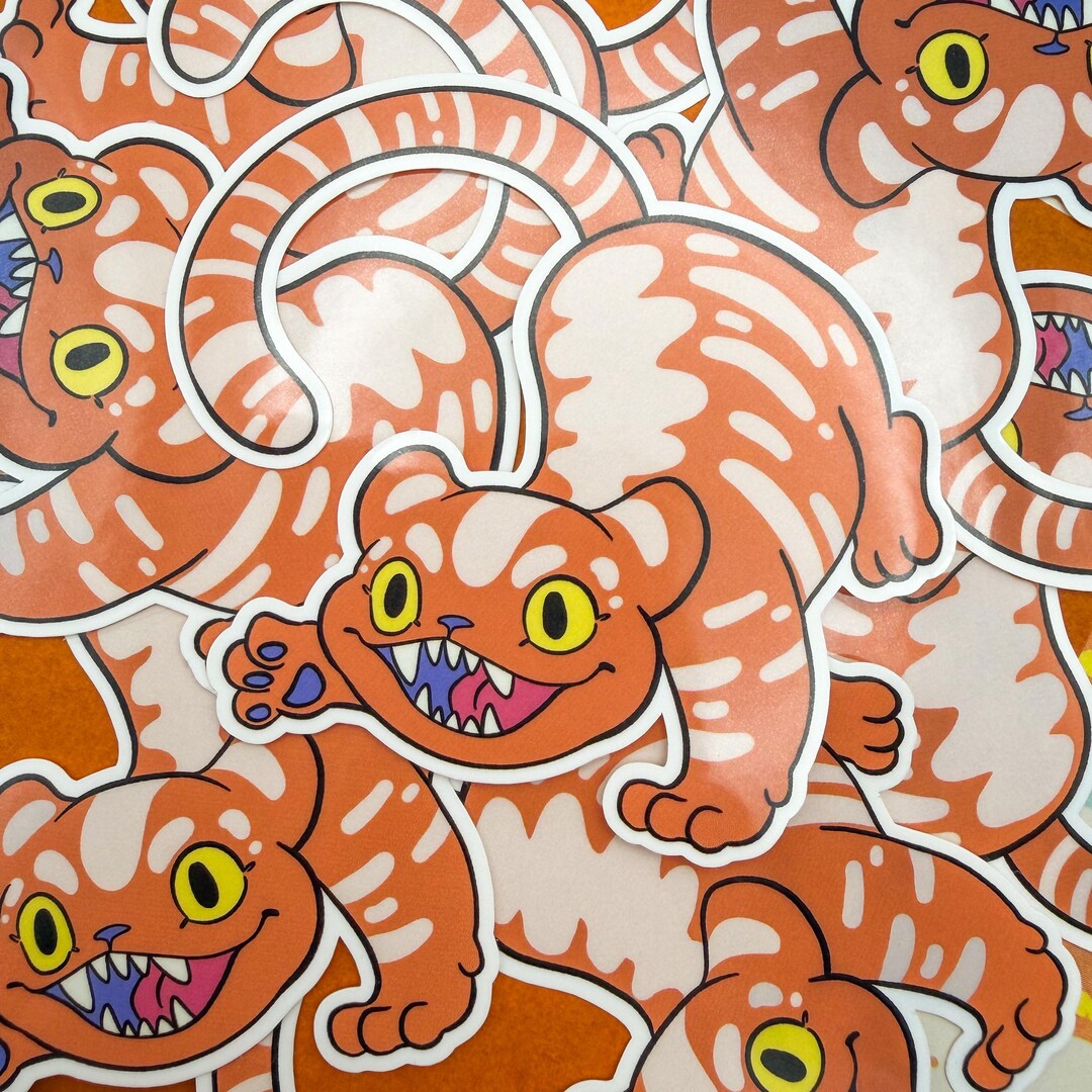 Derpy Tiger Sticker Cute Korean Tiger Vinyl Decal, Kpop Inspired