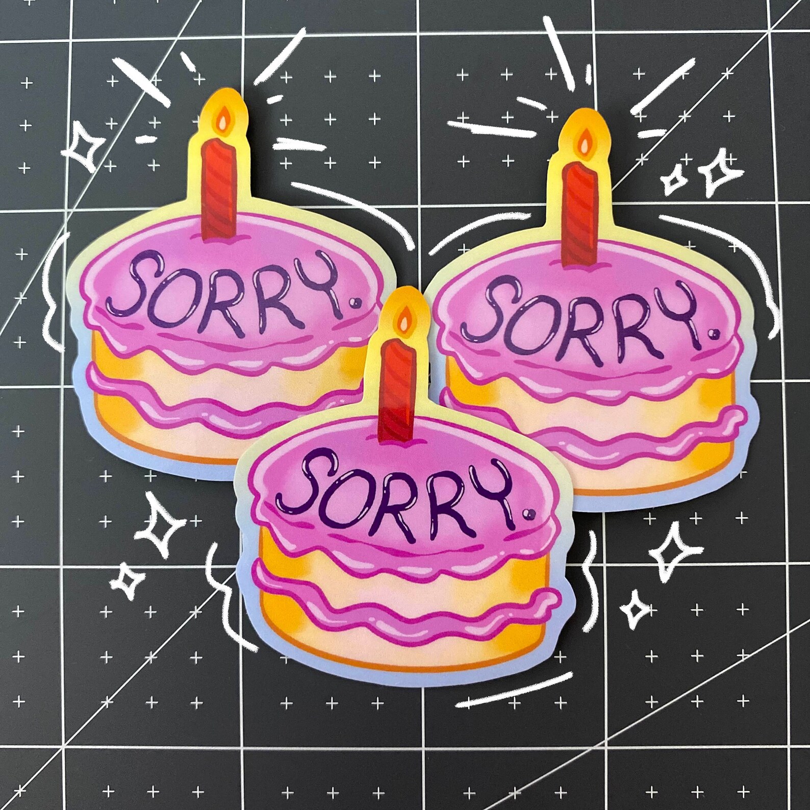 Sorry Birthday Cake Sticker | Belated Birthday | Cute Cake Sticker ...