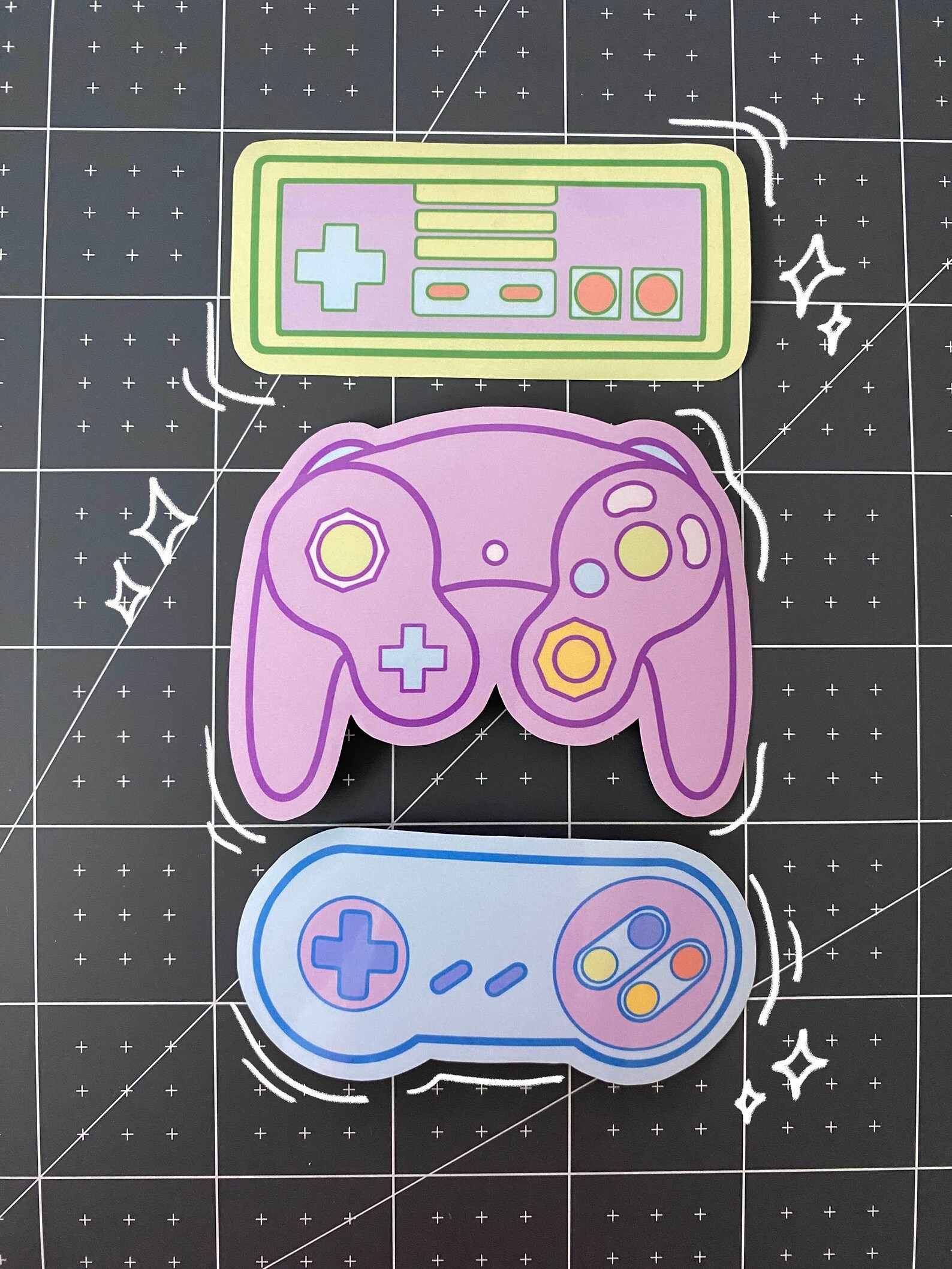 Pastel Game Controller Sticker Set | Handmade Glossy Vinyl - Etsy