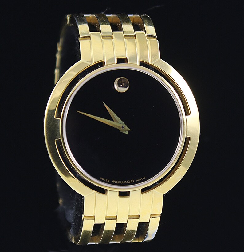 Movado Vintage 14kt GoldPlated Men's Watch with Diamond Etsy
